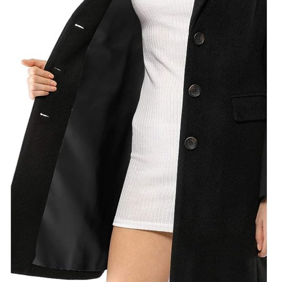 Allegra K Notched Lapel Single Breasted Longline Coat S *NWT* - Picture 5 of 6